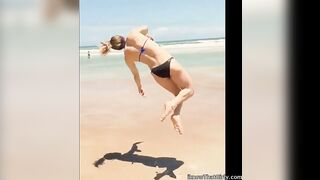 Fit Gals: Somersaults on the beach