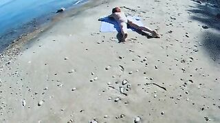 Sunbather gets groped on the beach