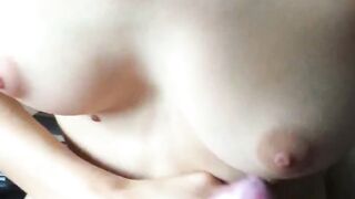 Couples Gone Wild: Breasts ejaculation as promised! You can hear her groaning as she makes me cum ???