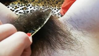 Hirsute Vagina: Brushing a Hairy Vagina with a Comb