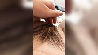Playing with my pubes - Hairy Pussy