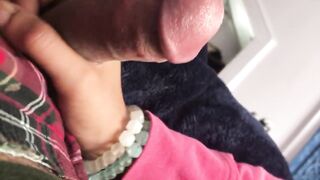 Tugjob: Woke him up with a handy that day. That morning load though. ?????? I love it when he talks to me.