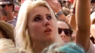 Glad Confused Gals: Shy golden-haired at concert with not so shy ally