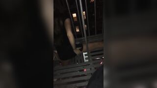 Flashing on the fire escape - Happy Embarrassed Girls