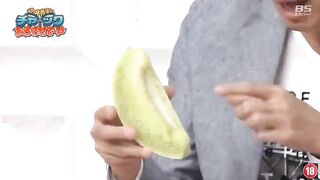 licking & playing with a melon in a very embarrassing way
