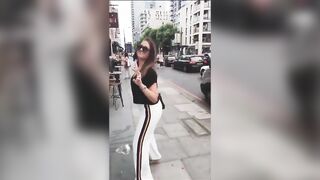 Dancing in the street - Happy Embarrassed Girls