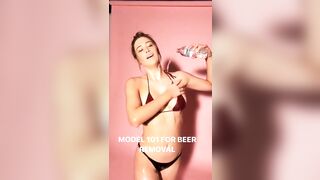 Glad Confused Gals: Elsie Hewitt trying to clean up in a ebony bikini