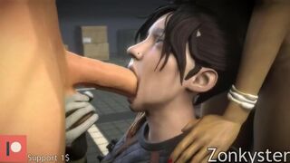 Wraith & Loba sharing cum (Zonkyster) - Apex Legends
