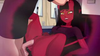 Fucking and Cumming inside the hot Demon Babe