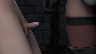 2B didn't calm the mini dick on the first try - Animations