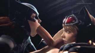 Batgirl & Catwoman sharing a cock (Bayern3d) - 3D animated