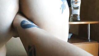 Fisting a tattooed hottie's ass
