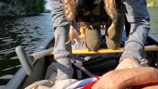 Playing with his huge cock in the lake - Amateur Girls and Big Cocks