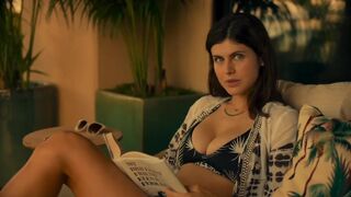 Alex and Her Boo...k in White Lotus (GIF) - Alexandra Daddario