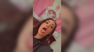 Don’t mind me, just a nerdy girl doing ahegao