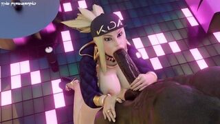 Akali Blowjob with Black (the firebrand) [League Of Legends] - 3D Hentai