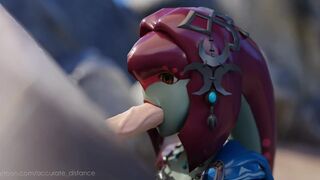 Mipha keeps the peace with the Stone Talus - 3D Hentai