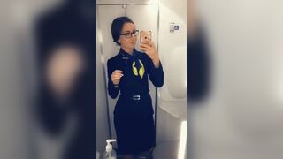 Flight attendant in the toilet. - 18+