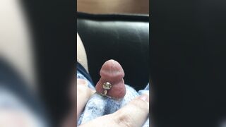 Poking my little cock out