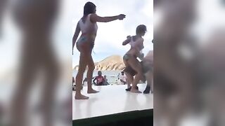 flash her bazookas during a wet t-shirt contest