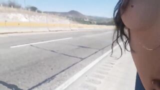 Fucking topless on a busy freeway - Flashing And Flaunting