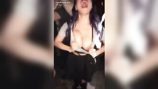 Girl at a party gets crazy - Flashing And Flaunting