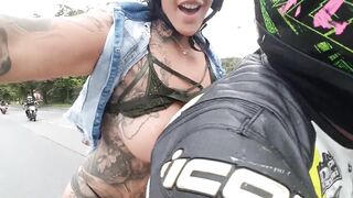 Flashing And Flaunting: Biker gal