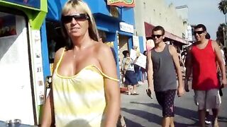 Flashing And Flaunting: wife letting her tit fall out during the time that walking in public