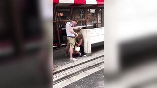 Flashing And Flaunting: Caught engulfing cock in public