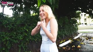 Flashing And Flaunting: Young Golden-haired Public Melons Exposure & Vagina Flashing