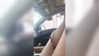 Flashing her tits to a trucker - Flashing And Flaunting