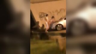 Flashing And Flaunting: couple caught pumping beneath a bridge