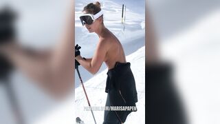 Flashing And Flaunting: Naked skiing somebody? patreon.com/MarisaPapen
