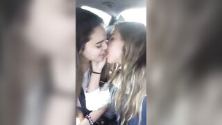 With Allies: Sexy Allies Giving a kiss in the car