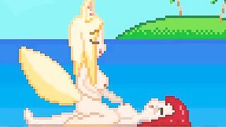 When you intentionally ignore the warning that the beach is closed; due to a thirsty kitsune who desires to ride futanari cocks for days