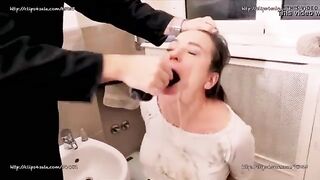 Gag Puke: Mouth fucked with a sextoy to puke