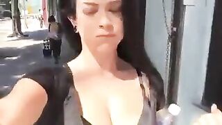 Flashing And Flaunting: Showing her vagina in the street