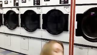Bianca naked in a public laundry and walks out naked - Flashing And Flaunting