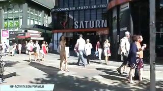 Hot babe nikola shows her sexy body on public streets - Flashing And Flaunting