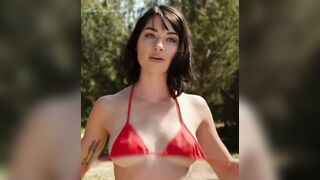 Flashing Gals: Courtney Palm in the 2014 American horror comedy film: Zombeavers