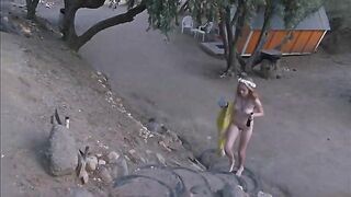 Gals Doing Stuff Nude: Heading Home with a Beer