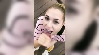 Gals Finishing The Job: Miley swallows a large load??