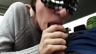 amateur oral in the car