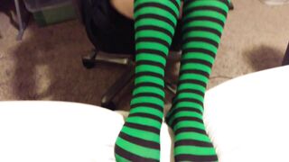 Gals in Striped Socks: Showing off her fresh socks