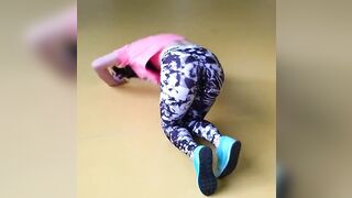 Down on the floor. - Girls in Yoga Pants