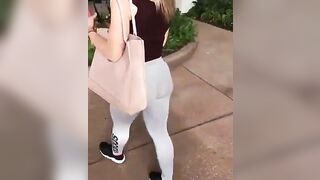 Gals in Yoga Panties: Out shopping
