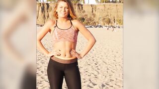 Gals in Yoga Panties: Beach