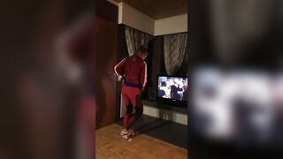 Gals in Yoga Panties: Cleaning the floor
