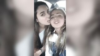 giving a kiss in the Car