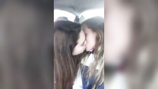 Car kisses - Girls Kissing
